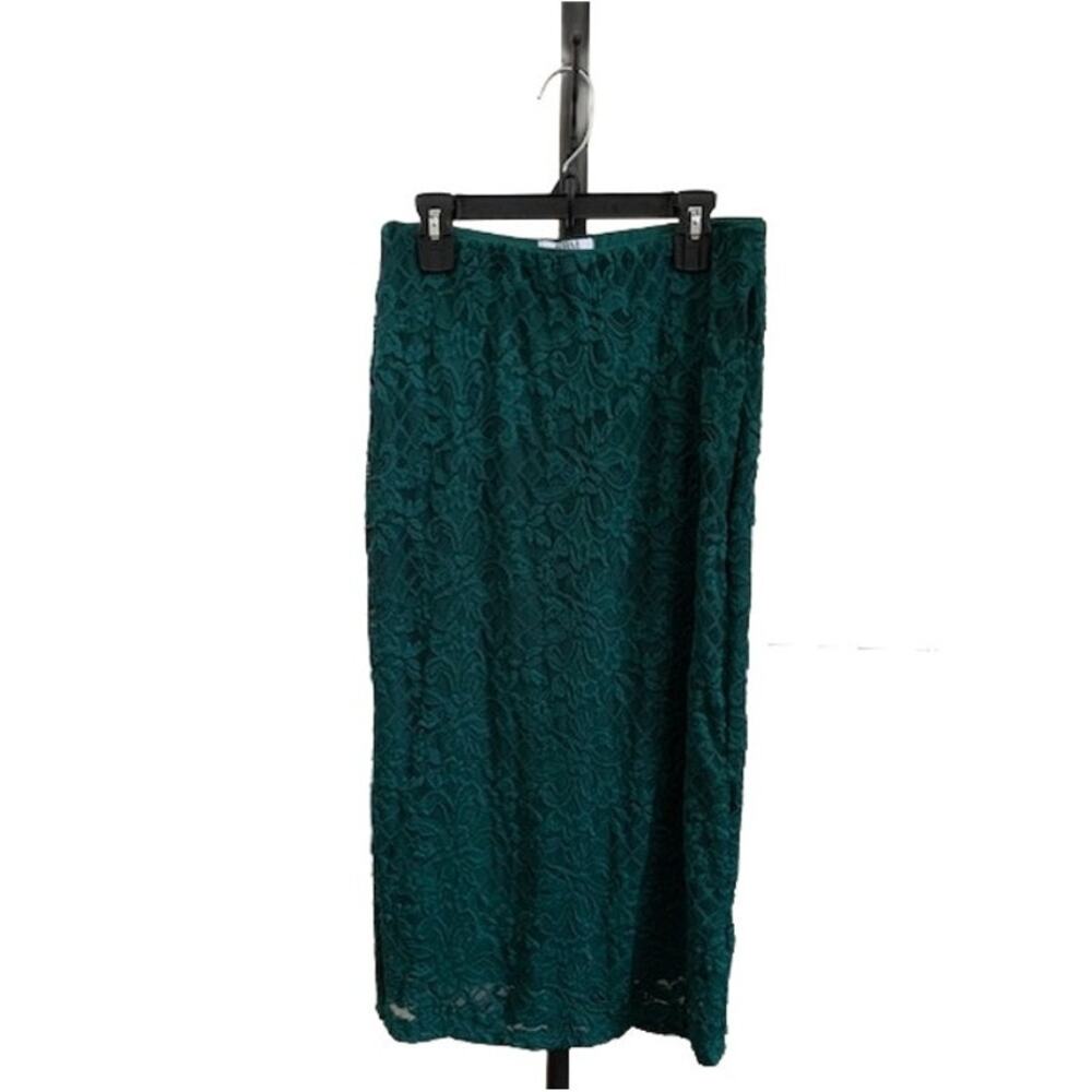 AFRM Los Angeles Hunter Green Floral Lace Midi Skirt Whimsigoth NWT Womens S/P